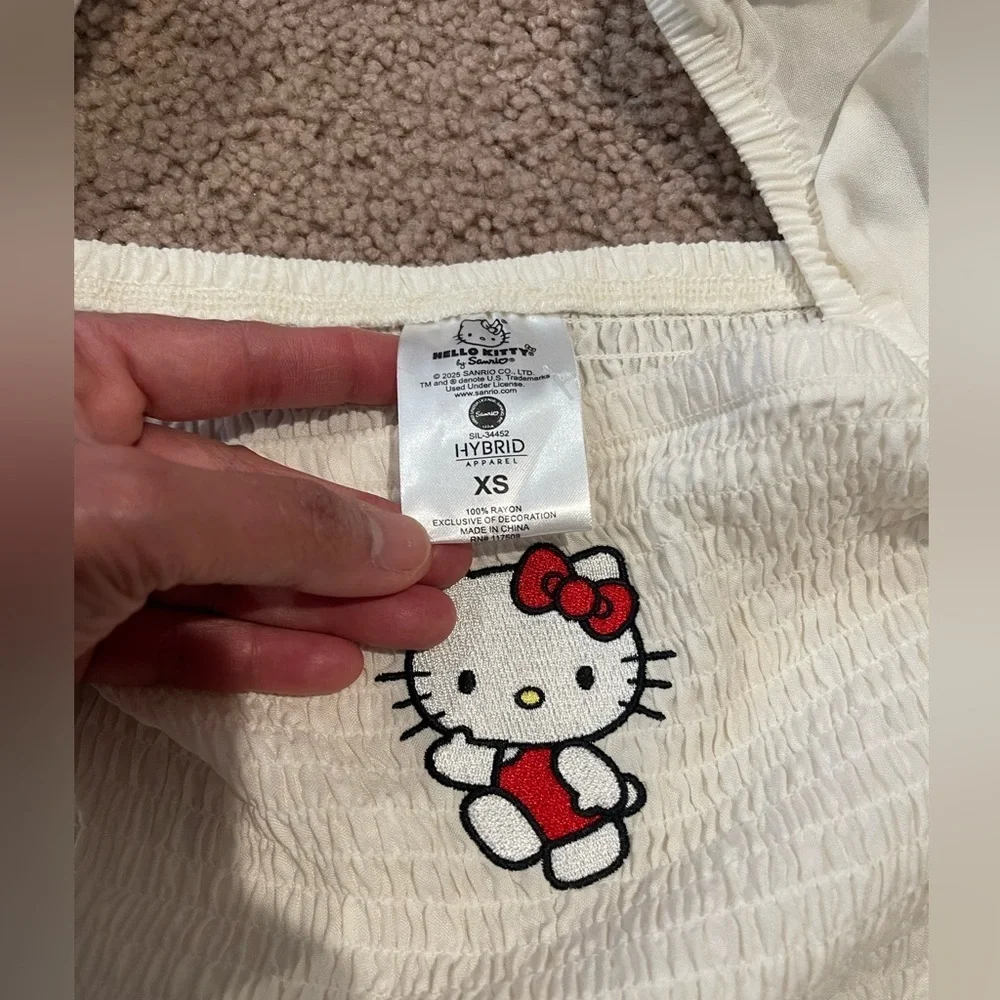 HELLO KITTY SANRIO Coquette Ruffle Sleveless Crop Top - Picture 2 of 6
